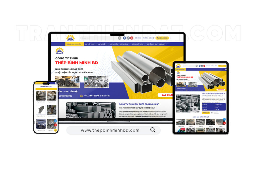 Dự án thiết kế website Thép Binh Minh MD