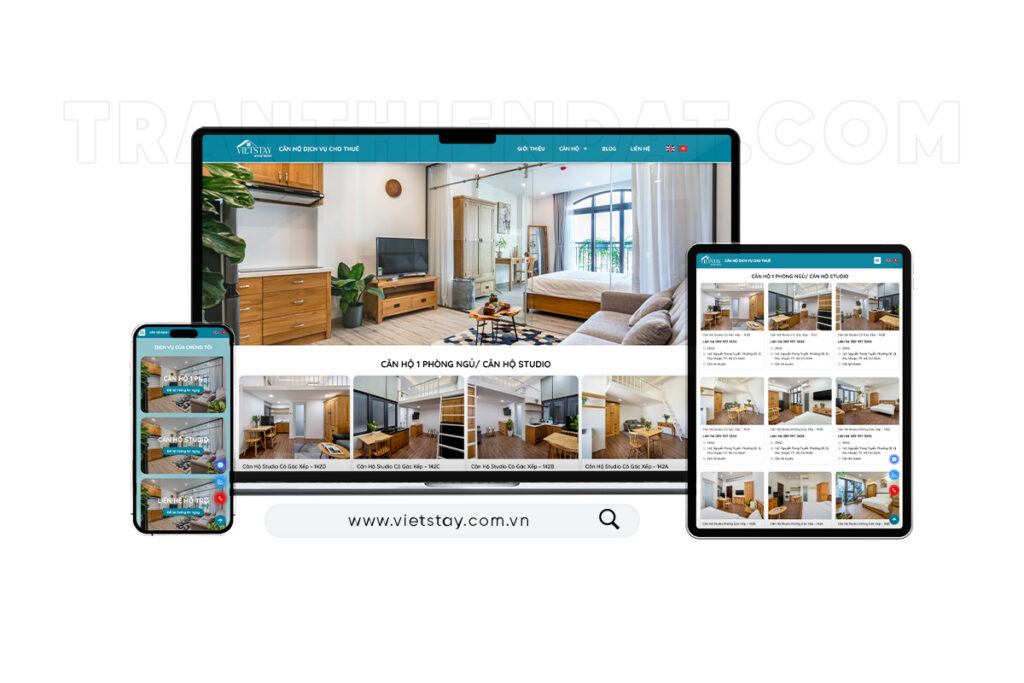 Dự án thiết kế website Cho Thuê Căn Hộ Vietstay Aparment