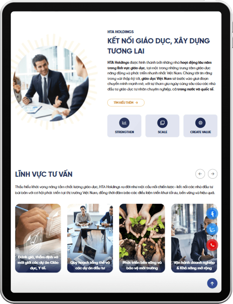 giao diện tablet HTA Holdings