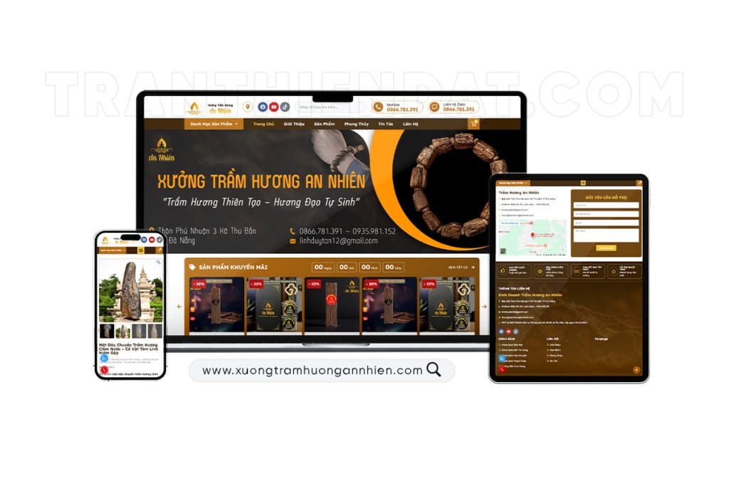 Dự án thiết kế website Xưởng Trầm Hương An Nhiên
